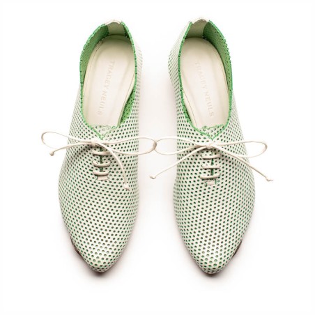 Hot Sale SS25_25 CARLOS White Pistachio | Leather Sneaker Ready for Shipment