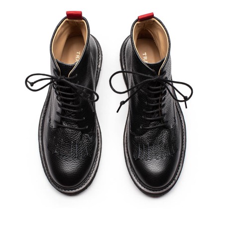 Hot Sale AW23 ROPER Smoke | Black Leather Lace Up Boots