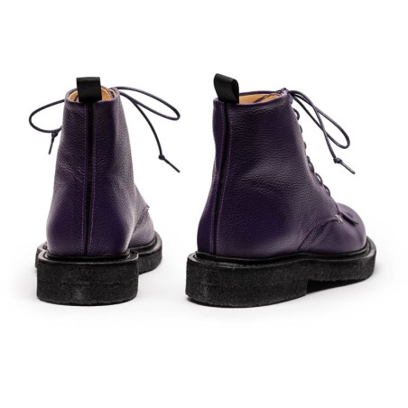 Hot Sale AW23 ROPER Grape | Deep Purple Leather Lace Up Boots On Hand Now